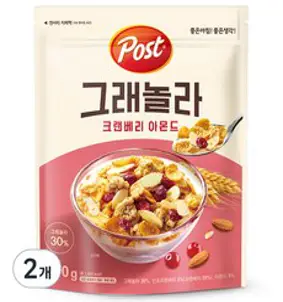 포스트 그래놀라 크랜베리 아몬드 시리얼, 570g, 2개