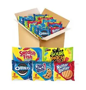 오레오 OREO 칩스 아호이 CHIPS AHOY 너터 버터 SOUR PATCH KIDS & SWEDISH FISH 쿠키 & 캔디 버라이어티 팩 40 스낵 팩, 1개